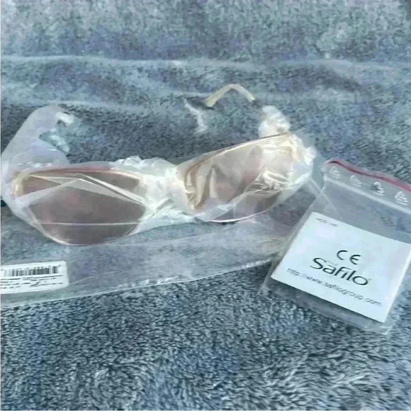 Jimmy Choo 56mm Tesos Square Sunglasses in Gold Copper/ Pink Flash Slv NWT - Picture 6 of 11